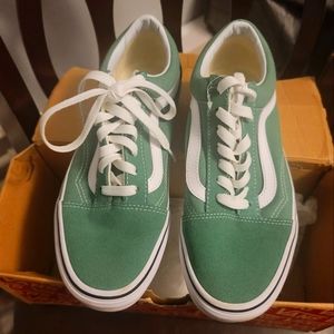 Authentic Vans Suede Deep Grass Green/True, Pristine Condition, Sz 7 Women